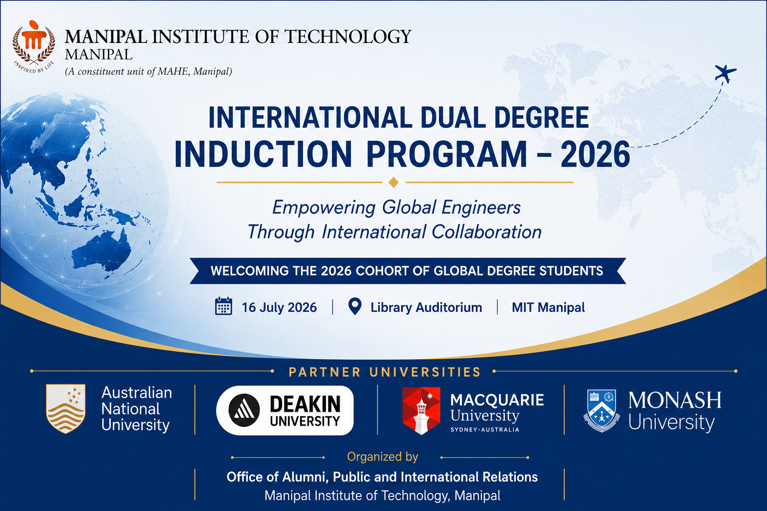 MIT Manipal to Welcome New Students at International Dual Degree Induction Program 2026